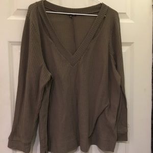 Brown Women’s Sweater with V-neck